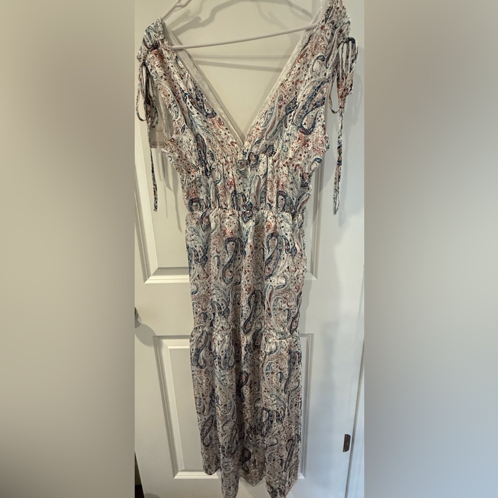 Spring Paisley Print Dress with shoulder ties Sz S - Picture 1 of 1